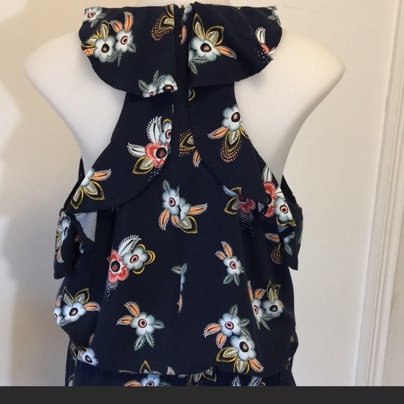 Extra small navy blue flower romper - Picture 4 of 4